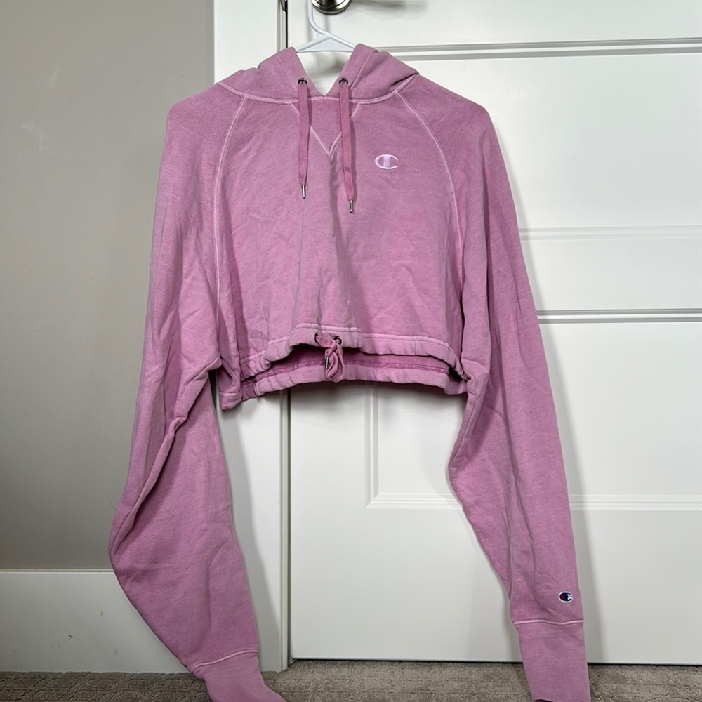 Small Pink Champion Cropped Sweatshirt